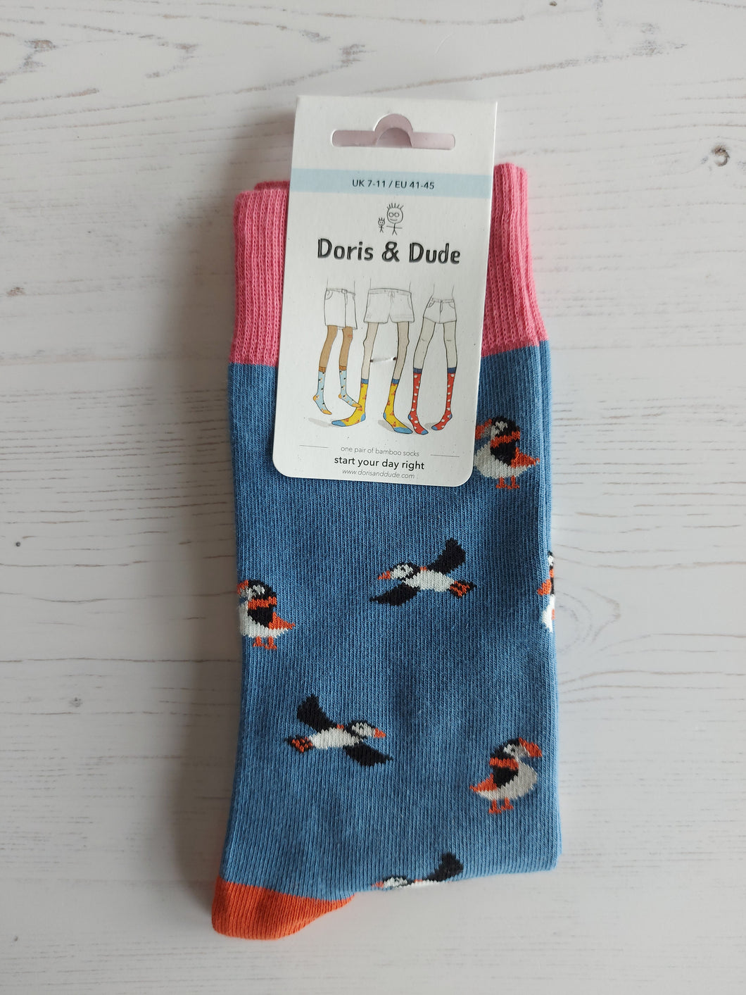 Blue Puffin Socks (7-11)