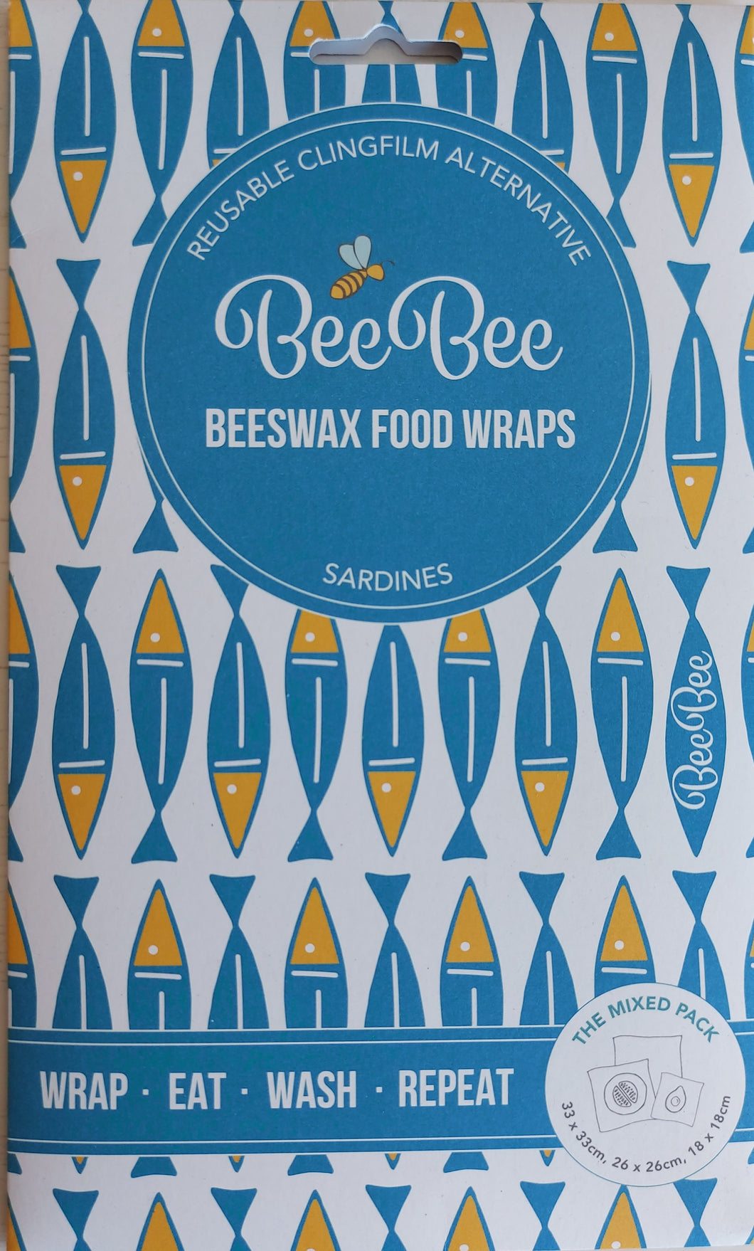 The Mixed Size Pack Beeswax Wraps - Sardines