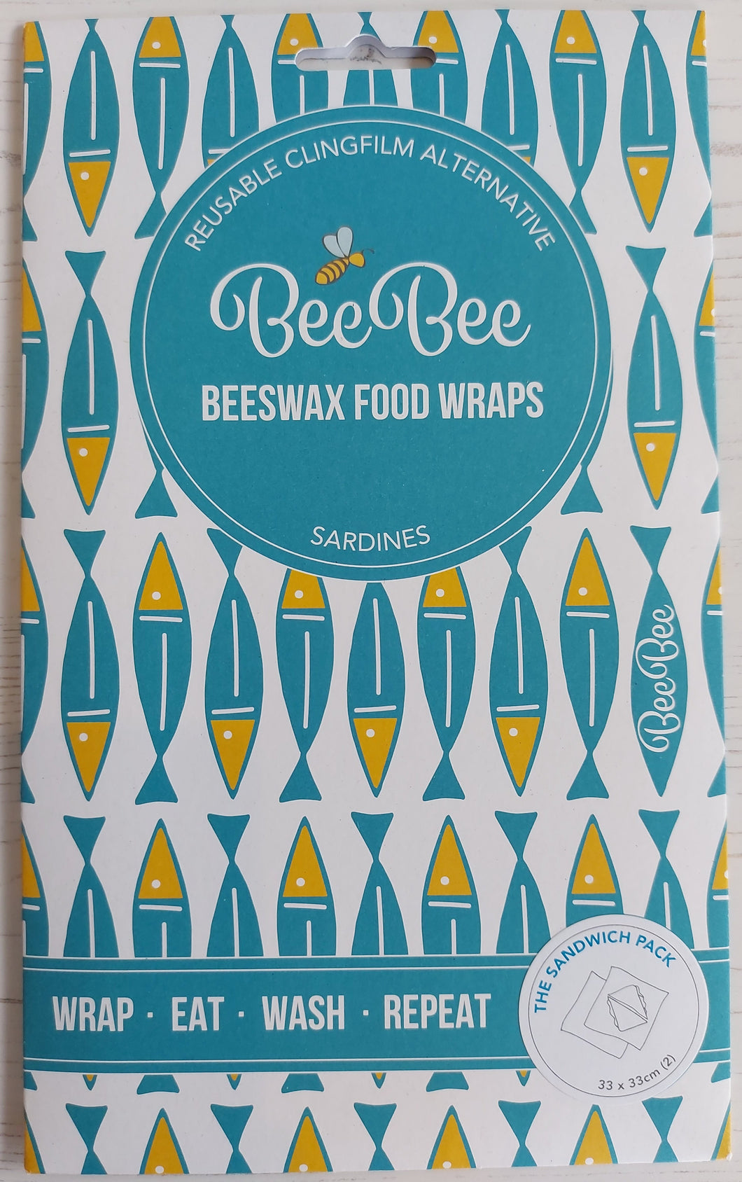 The Sandwich Size Pack Beeswax Wraps - Sardines