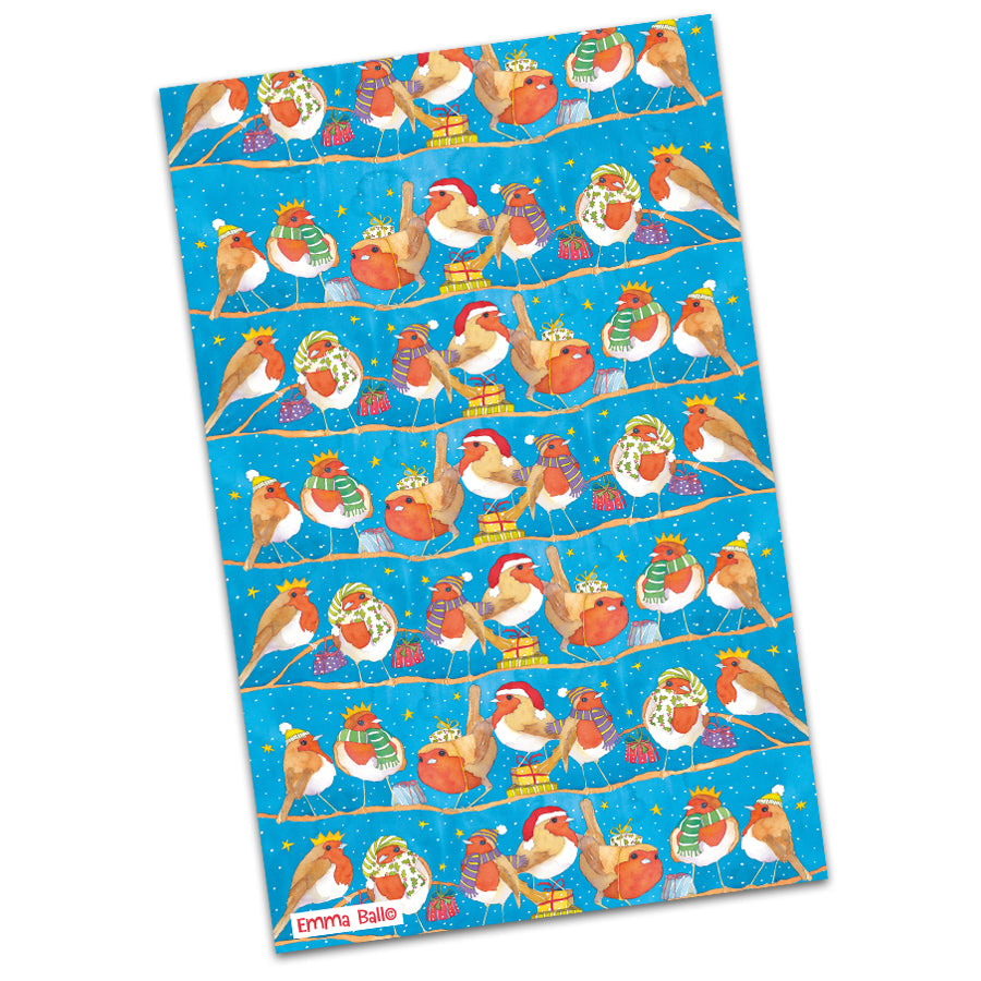 Christmas Robin Tea Towel